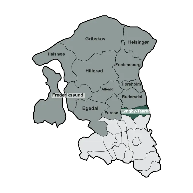 Serviceområde i Lyngby-Taarbæk Kommune hvor vi udfører haveservice